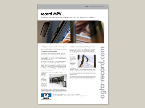 record Multi-Point Locking (MPV) – Flyer
