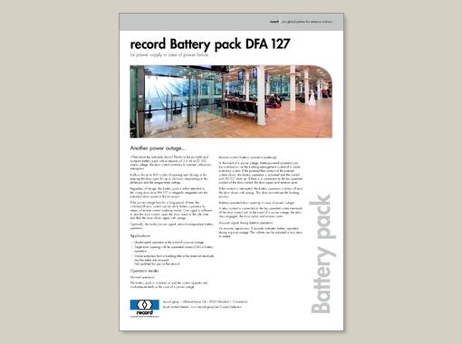 record Battery pack DFA 127