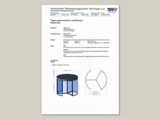 K 32 / K42 TÜV certificate U = max. 6500mm - agtatec