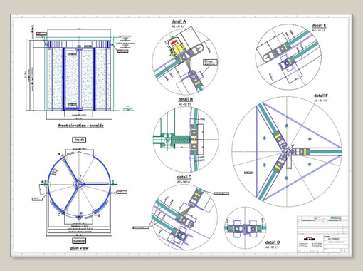 Revolving door K 31/ K 32 automatic, external manual night shutter