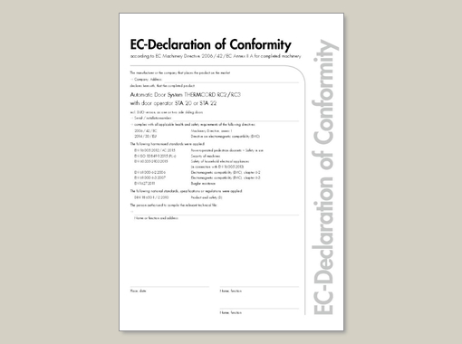 Declaration of Confirmity THERMCORD RC2 / RC3