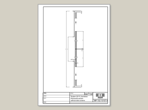 Horizontal section without side screens