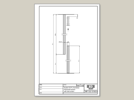 Horizontal section with side screen