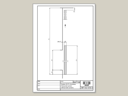 Horizontal section without side screens