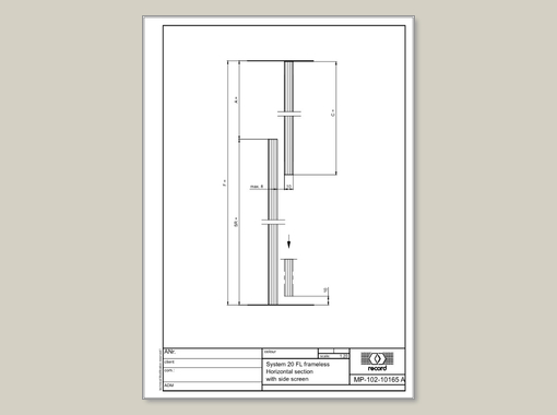 Horizontal section with side screen