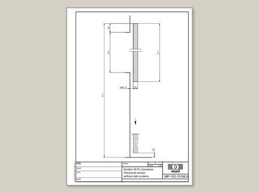 Horizontal section without side screens