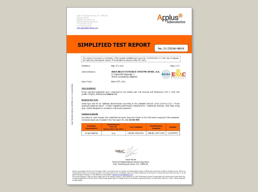 K1-A Test for air tightness determination