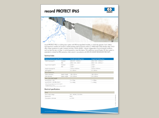 record PROTECT IP65 – Datasheet