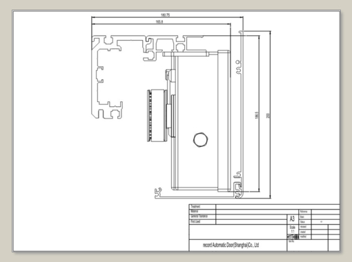 Vertical section of the drive IP65