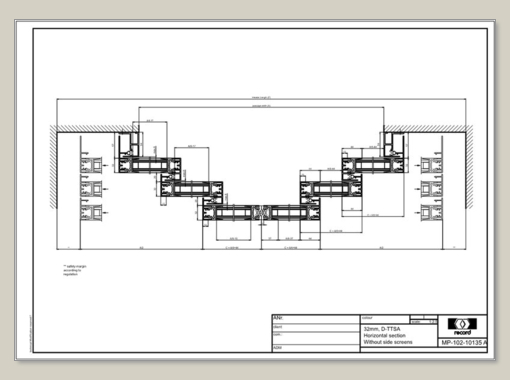 D-TTSA, horizontal section without side screens