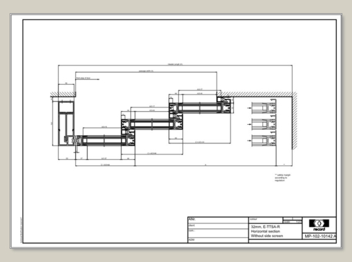 E-TTSA-R, horizontal section without side screen