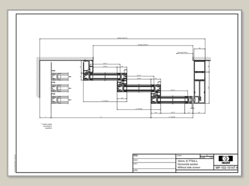 E-TTSA-L, horizontal section without side screen