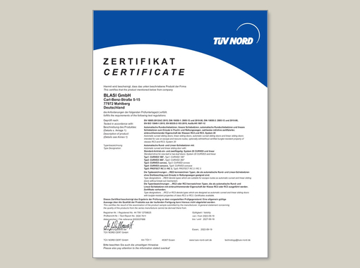 record CURVED type test certificate TÜV
