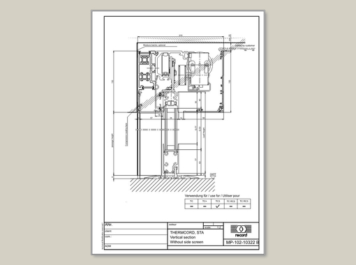 THERMCORD3, STA Vertical section without side screen
