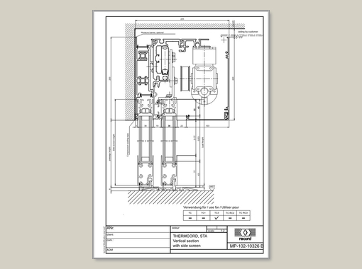 THERMCORD3, STA Vertical section with side screen
