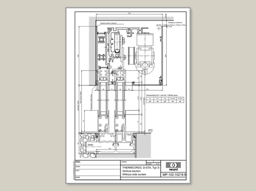 D-STA, Vertical section without side screen