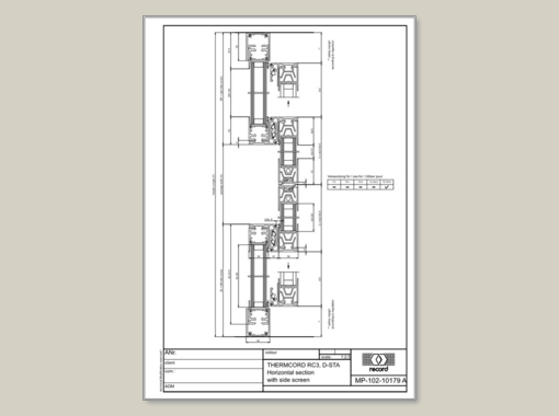 THERMCORD RC3, D-STA, horizontal section with side screen