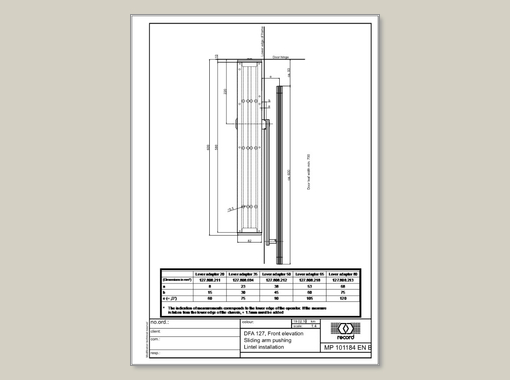 record DFA 127 85 mm Drive Height