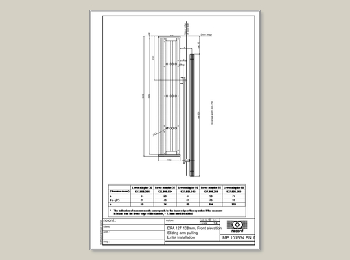 record DFA 127 108 mm Drive Height