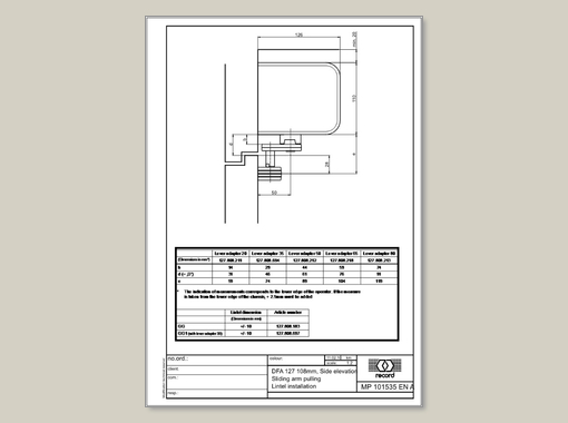 record DFA 127 108 mm Drive Height