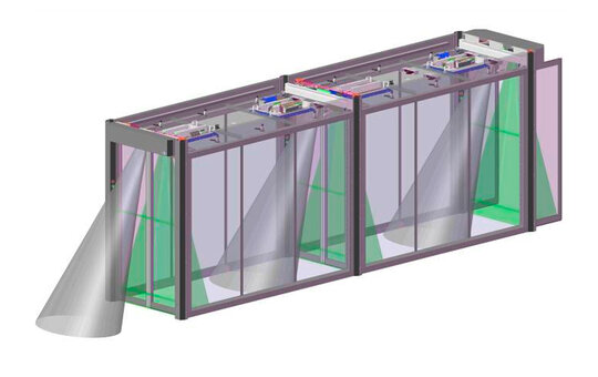 record FlipFlow TRIPLE – Glastunnel med 3 sæt automatiske døre og intelligente sensorer